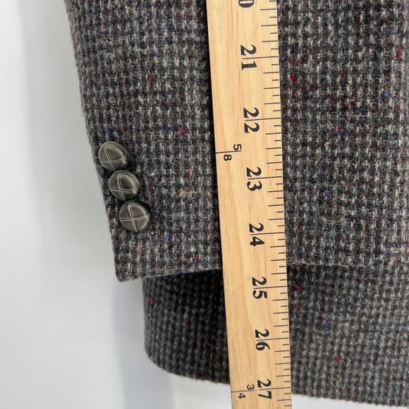 Vtg Haggar Blazer Sz 42 Tweed Wool Gray USA Ivy League Preppy Grandpa Old Money - Picture 7 of 12